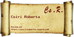 Csiri Roberta névjegykártya